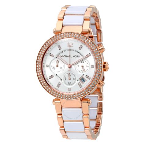 michael kors mk5774 parker rose white ceramic ladies watch